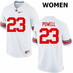 Women's Ohio State Buckeyes #23 Tyvis Powell White Nike NCAA College Football Jersey Wholesale SFP6344RS